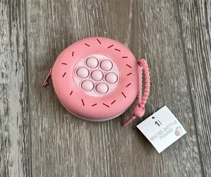 NWT Water Bottle Pouch In Pink w Fidget Poppers Zips Shut thumbnail 3