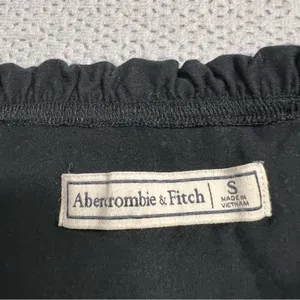 Abercrombie & Fitch Black Ruffle Trim Off the Shoulder Dress Size Small thumbnail 5