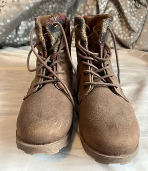 Rock & Candy Brown and Flannel Rustic Lace Up Combat Boots thumbnail 2