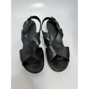 Born Wedge Sandals Womens 8 Black Good Leather Crisscross Slingback D99503 thumbnail 2