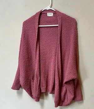 Dreamers Pink Oversized Cardigan S Cozy Slouchy Soft Girl Open Front Sweater thumbnail 1