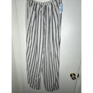 Vintage Cristina’s Women’s Sz L Striped Pants- Coastal Fisherman Flax Blend NWT thumbnail 2