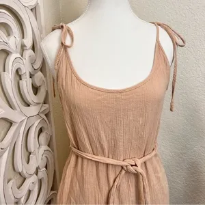 WAYF Spector Tie Strap Crinkle Jumpsuit‎ Size M thumbnail 6