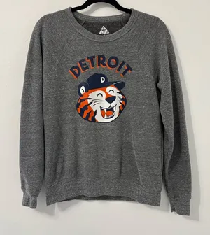 Tiger Cub Adult Grey Crewneck Sweatshirt Sz S Detroit thumbnail 1