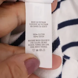 Aerie Women's Navy White Striped Long Sleeve Polo Shirt Cotton Relaxed XS thumbnail 5