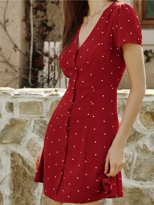 Rihoas Red Polka Dot Button thumbnail 2