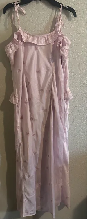 Wild Fable Pink silk maxi dress thumbnail 4