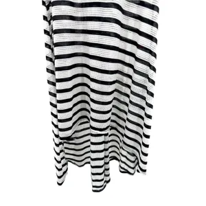 Spanx Stripe Mesh Racerback Maxi Dress L Large Built In Shelf Bra Swim Cover Up thumbnail 3