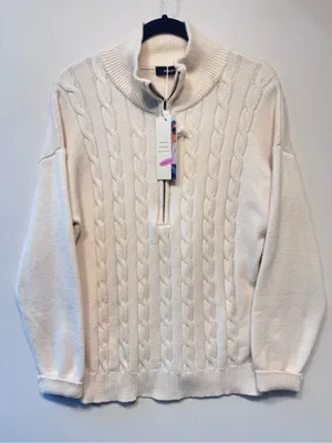 Dokotoo Sweaters 2026 Fall Winter Quarter Zip Ribbed Cable Knit size med nwt thumbnail 2