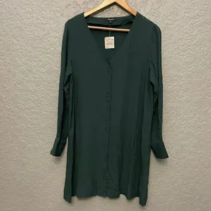 Madewell Long Sleeve Novel Dress Smokey Spruce thumbnail 2