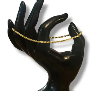 Vintage gold tone rope chain anklet thumbnail 2
