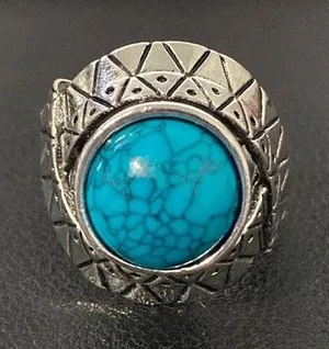 Silver and Turquoise Ring Size 8.75 thumbnail 1