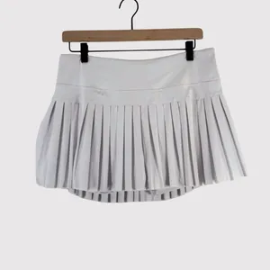 Gold Hinge Women Skort Off White Pleated Mini Tennis Skirt Lined High Waist XL thumbnail 2