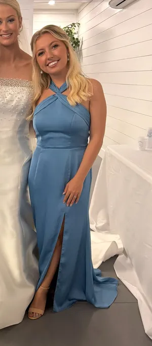 Azazie Bridesmaid Dress Steel Blue thumbnail 1