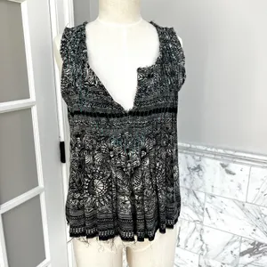 Free People One Myna Tank Black Combo Hobo Concert Blouse Small thumbnail 3