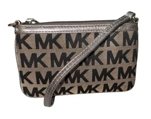 Michael Kors Monogram Wristlet in Black and Silver thumbnail 1