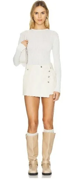 Free‎ People Wynne Vegan Skirt in Bone Size Medium thumbnail 1