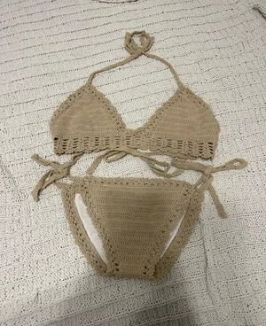 Beige Knit Swimsuit  thumbnail 1