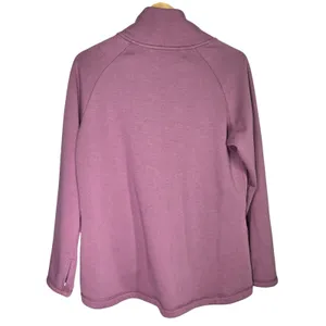 Earth Yoga M Organic Cotton Blend Purple‎ Asymmetrical Zip Pullover Sweatshirt thumbnail 2