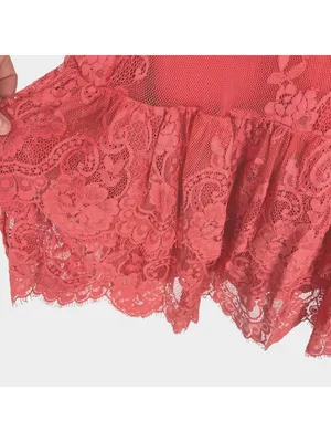 Lovers + Friends Blake Lace Ruffle Rose Pink Midi Dress Size XS Romantic Boho thumbnail 10
