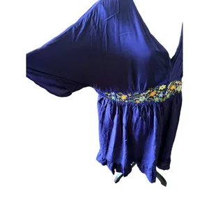 BLOOMCHIC Blue Floral Embroidered V-Neck Dress, Plus 14/16 thumbnail 4