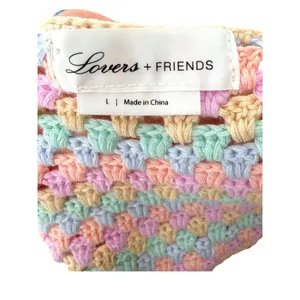 Lovers + Friends Pastel Rainbow Crochet Set Crop‎ Top XL Mini Skirt L Revolve thumbnail 8