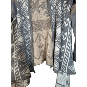 Charlotte Russe Gray Multi Waterfall Open Front Cardigan Women Sz M thumbnail 7