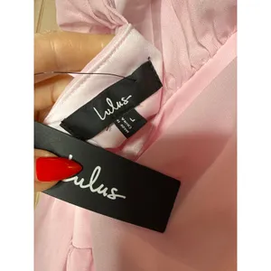 NWT Lulus Marilina Light Pink Pleated Twist-Front Maxi Dress Bridesmaid Gala L thumbnail 7