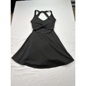 Halara easy peasy athletic black activewear dress, twist back. Size XS. tennis thumbnail 4