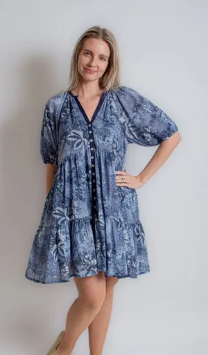 Love Kyla‎ Jada Chambray Navy Dress Size Small thumbnail 1