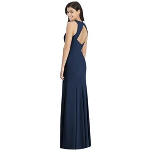 Dessy Collection Diamond Cutout Back Trumpet Gown‎ with Front Slit 3029 Size 4 thumbnail 2