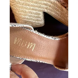 MIM Espadrille Platform Wedge Sandals Ankle Strap Snakeskin Print Size 6 thumbnail 2