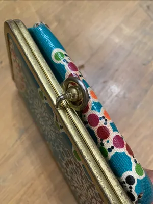 Fossil Teal Multicolor Dot-Print Clasp Wallet thumbnail 7