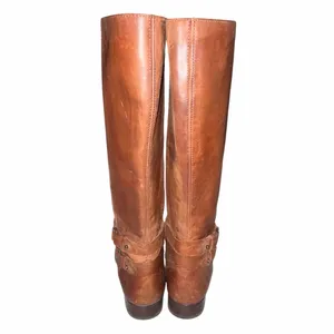 Frye Brown Leather Melissa Belted Tall Boots 7 thumbnail 4