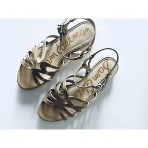Sam Edelman Daphnie Strappy Patent Leather Tan Brown Sandals Shoes‎ Womens 9.5 thumbnail 2