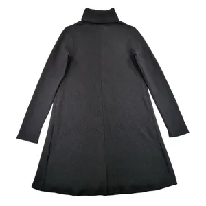 Lulus Black Turtleneck Long Sleeve Ribbed Knit A-Line Mini Dress DD3196 Small thumbnail 2