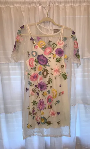 ASOS white floral dress thumbnail 1