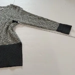 LL Bean Marled Gray Crew Neck Linen Blend Ragg Pullover‎ Tunic Sweater LARGE thumbnail 9