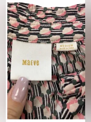 Maeve Anthropologie Geometric Print Halter Tank Top Medium 100% Cotton Boho thumbnail 3