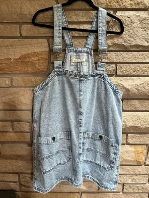 Free People We The Free Denim Overall Dress Indigo Medium thumbnail 4