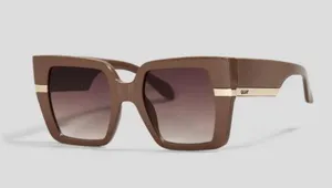 New Quay Australia Brown Notorious Oversized Sunglasses with Gradient Lenses thumbnail 1