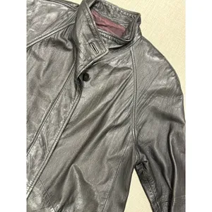 Vintage Black Leather Trench Coat Women Size L Good Longline Matrix Goth‎ thumbnail 3