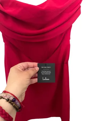 Lulus Red Strapless Corset Bodycon Mini Dress Draped Neckline Size S thumbnail 4