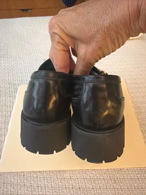 Steve Madden Black Leather Loafers with Gold Bit thumbnail 2