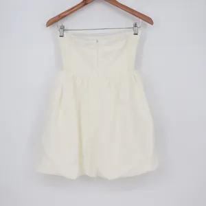 Showpo Shaima White Strapless Pleated Bubble Hem Mini Dress Size 2 NEW thumbnail 8