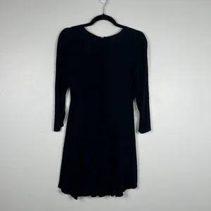 Reformation Womens Black V Neck Skater Mini Dress Long Sleeve‎ Size 8 thumbnail 5