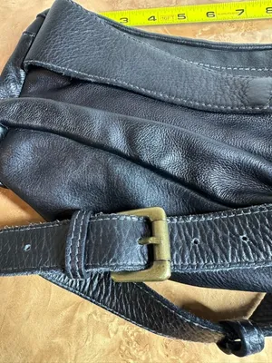 Free People Black Leather Convertible Belt Bag Woven Leather Waist Crossbody thumbnail 6
