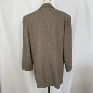 Vintage Claus Wool Blend Blazer Double Breasted Career‎ Jacket Brown Womens 14 thumbnail 3