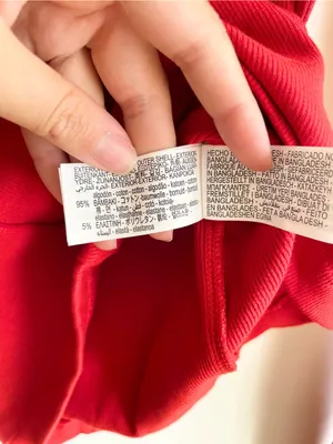 Zara Y2K Cotton Square Neck Ribbed Long Sleeve Top Red Orange Size S Stretch thumbnail 4