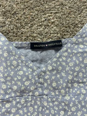 blue brandy melville floral tank top thumbnail 3